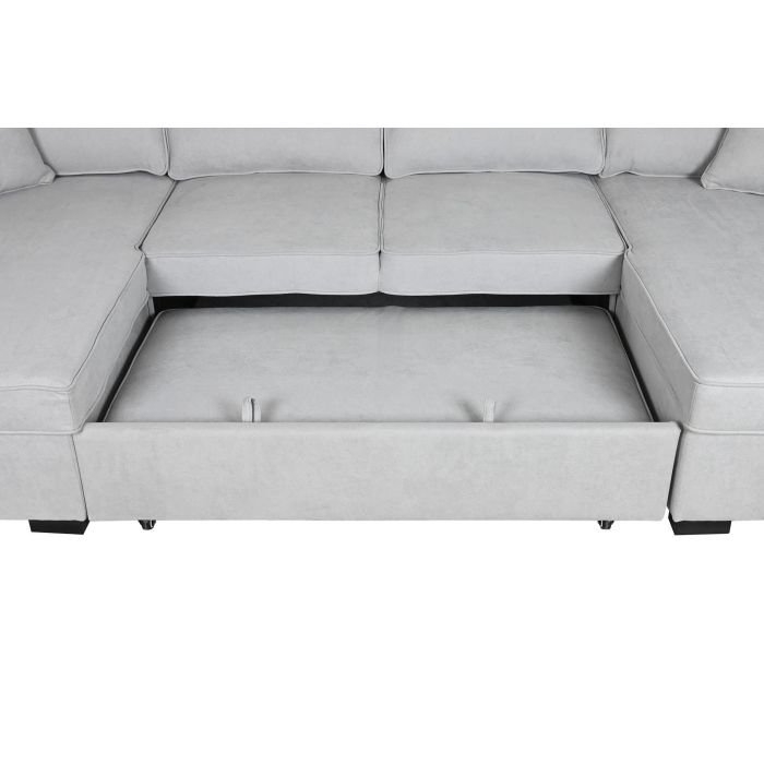 Sofa Cama Moderno DKD Home Decor Gris 154 x 92 x 298 cm 7