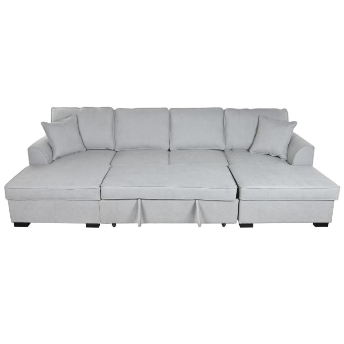 Sofa Cama Moderno DKD Home Decor Gris 154 x 92 x 298 cm 8