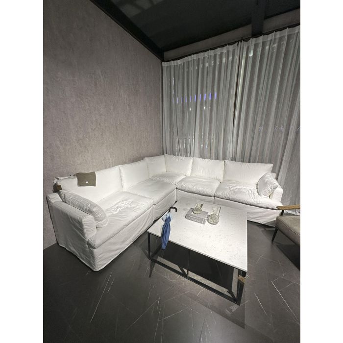 Sofa Moderno DKD Home Decor Blanco 95.5 x 57 x 286 cm 1