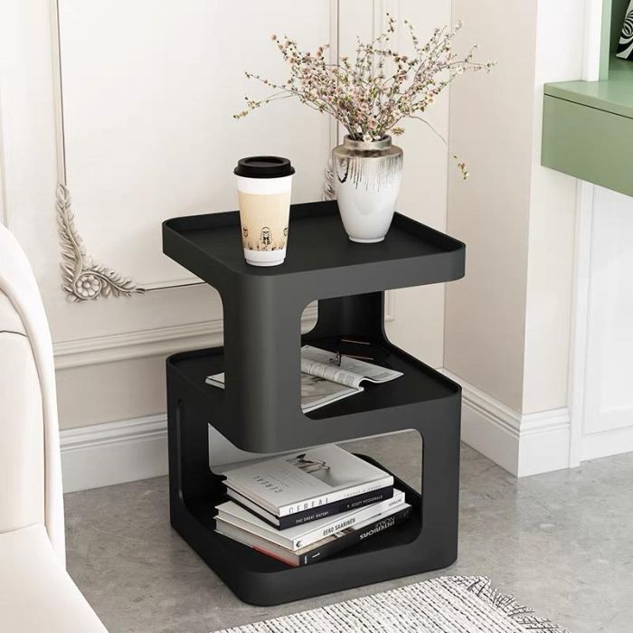 Mesita Auxiliar Urban DKD Home Decor Negro 40 x 54 x 40 cm Mesita Auxiliar Urban DKD Home Decor Negro 40 x 54 x 40 cm