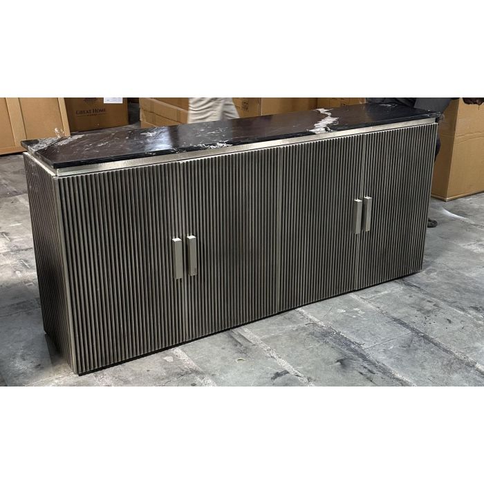 Buffet Moderno DKD Home Decor Plateado Negro 40 x 85 x 180 cm