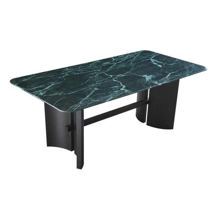 Mesa Comedor Moderno DKD Home Decor Negro Verde 100 x 76 x 200 cm