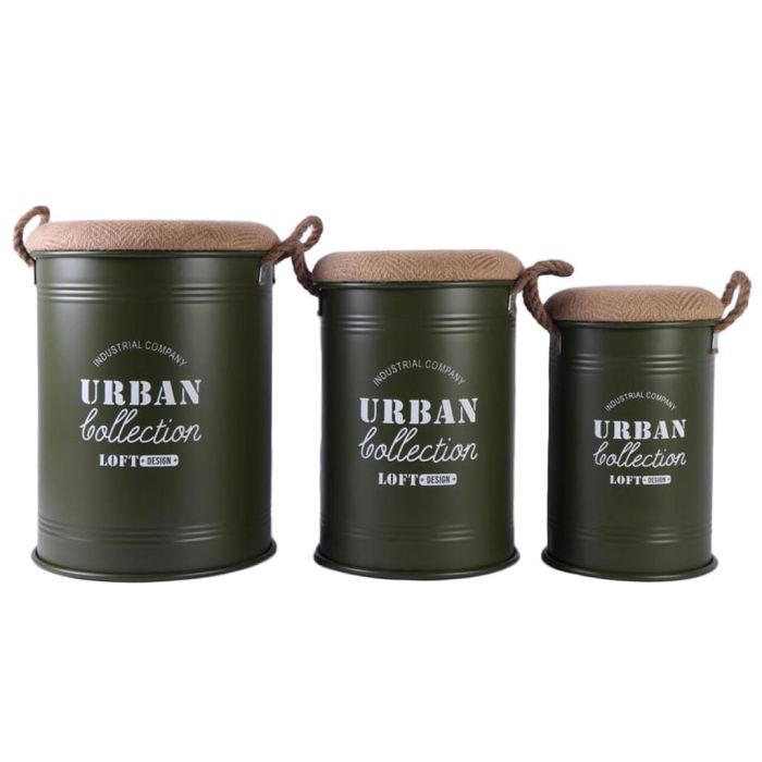 Caja Urban DKD Home Decor Verde 40 x 55.5 x 40 cm Set de 3