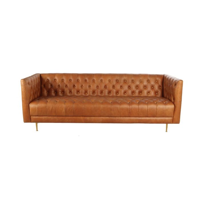 Sofa Item Home DKD Home Decor Cognac 82 x 61 x 211 cm 2