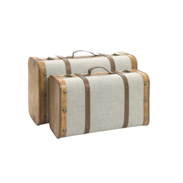 Baul Alpino DKD Home Decor Marron Beige 37 x 24 x 60 cm Set de 2