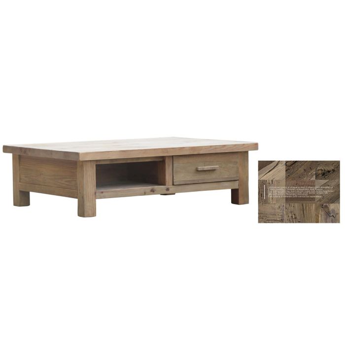 Mesa Centro Alpino DKD Home Decor Natural 90 x 38 x 130 cm