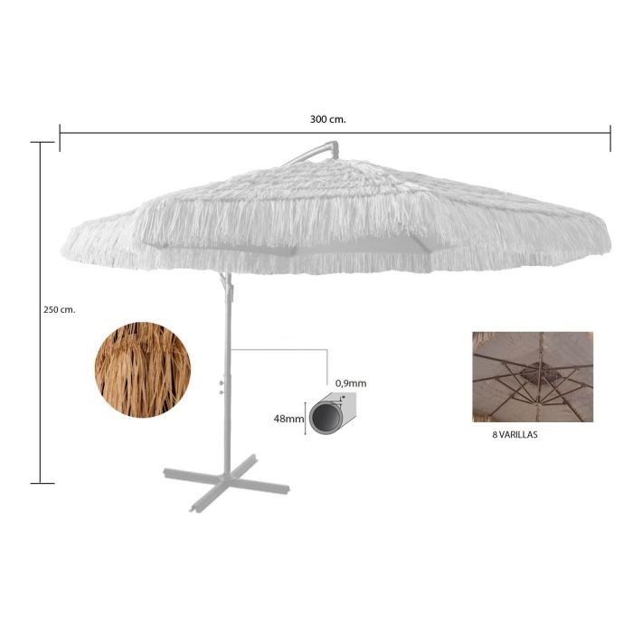 Parasol Terraza Y Jardin DKD Home Decor Marron Gris Oscuro 300 x 250 x 300 cm 1