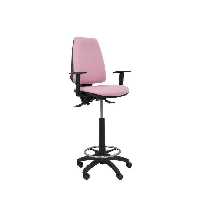 Taburete Piqueras Y Crespo Elche S Brazos Regulables Ergonomico Mecanismo Asincro Regulable En Altura Aro Reposapies Cromado Ruedas Nailon Asiento Y Respaldo Tapizados Bali Rosa