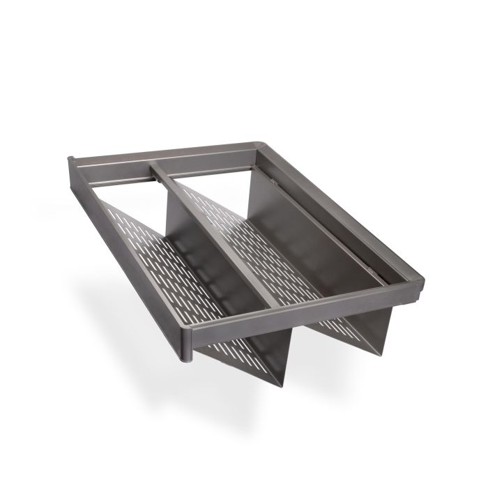 Emuca Kit de cajón zapatero extraíble para armarios Quartz, regulable, módulo 900mm, Acero, aluminio y plástico, Titanio 3