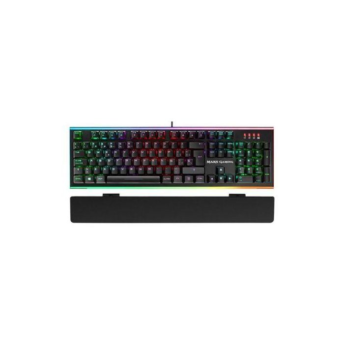 TECLADO OPTICO-MECANICO MARS GAMING MK6BES - ILUMINACIÓN CHROMA RGB 18 EFECTOS - SOFTWARE CONTROL - SWITCHES AZULES - CABLE USB 2