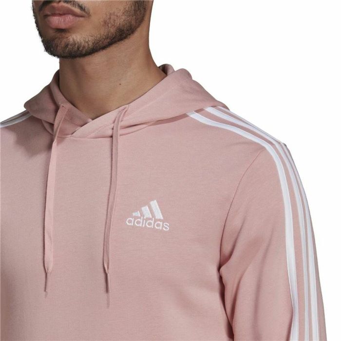 Sudadera con Capucha Hombre Adidas Essentials Wonder Mauve 3 Stripes Rosa XL 1