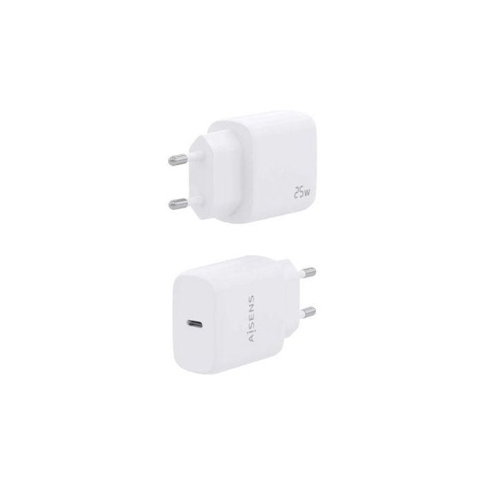Aisens Cargador USB-C PD3.0 25W con Tecnología Power Delivery para móviles, cámaras y tablets, Blanco 2