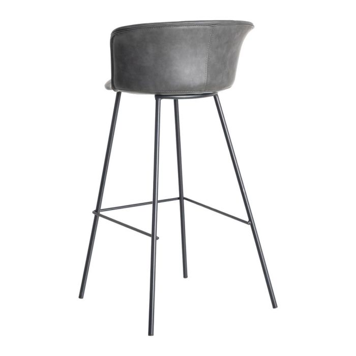 Taburete Negro Metal / Simil Piel 44,50 X 48,50 X 93,50 cm