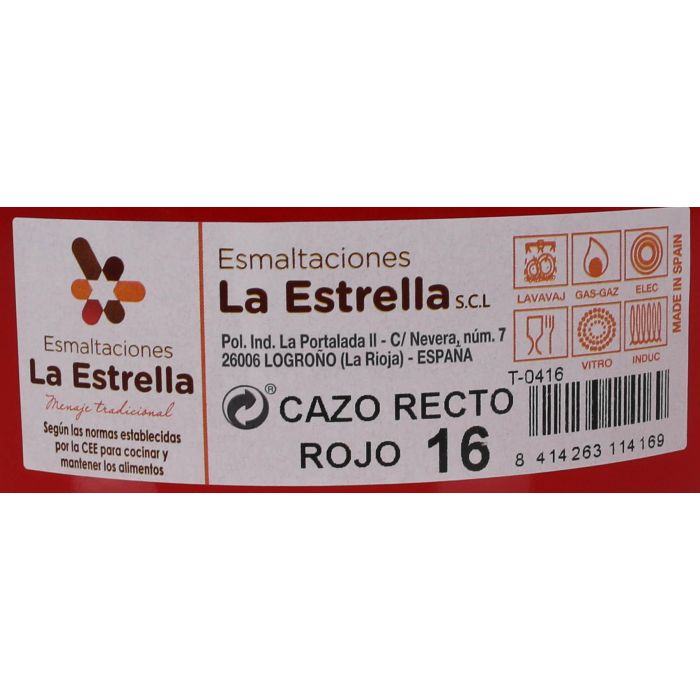 Cazo Recto 16 cm Rojo - La Estrella (6 Unidades) 1 Cazo Recto 16 cm Rojo - La Estrella (6 Unidades) 1
