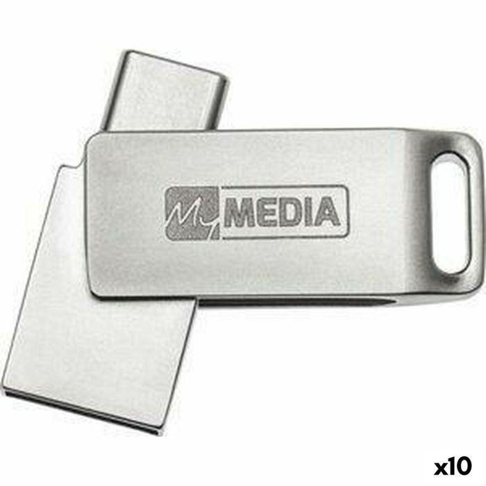 Memoria USB MyMedia HIGH SPEED DUAL Plateado 128 GB (10 Unidades)
