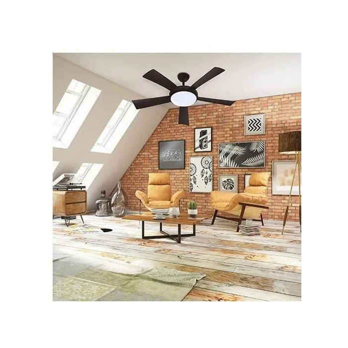 Farelek FAR3431541124332 Ventilador de Techo Wallis Black Ø132cm 38W con Iluminación LED 2
