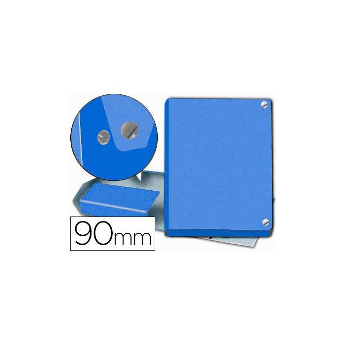 Carpeta Proyectos Pardo Folio Lomo 90 mm Carton Forrado Azul Con Broche