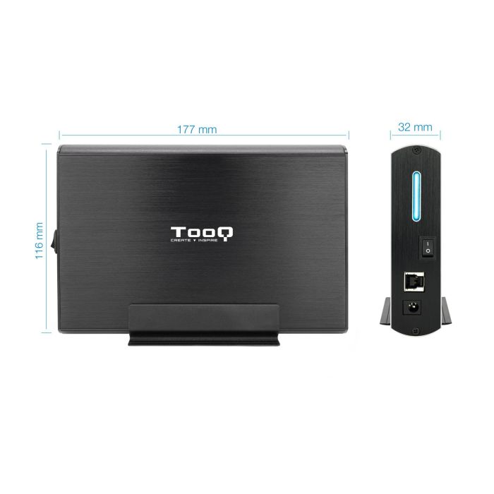 Caja Externa para Disco Duro de 3.5" TooQ TQE-3531B/ USB 2.0 4