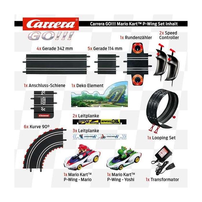 Carrera Pista de Slot Nintendo Mario Kart P-Wing, Circuito con 2 Coches (Mario y Yoshi), 4,9 Metros y 2 Jugadores (+6 años) 3 Carrera Pista de Slot Nintendo Mario Kart P-Wing, Circuito con 2 Coches (Mario y Yoshi), 4,9 Metros y 2 Jugadores (+6 años) 3