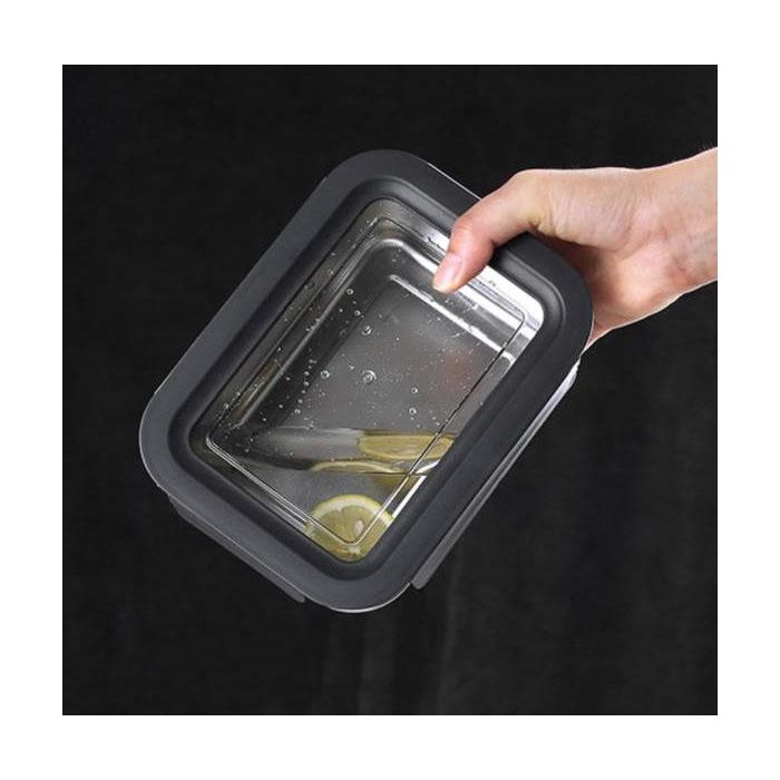 Quttin Fiambre Acero 2.6L para Microondas y Horno 23 cm x 17.9 cm x 11.6 cm (12 Unidades)