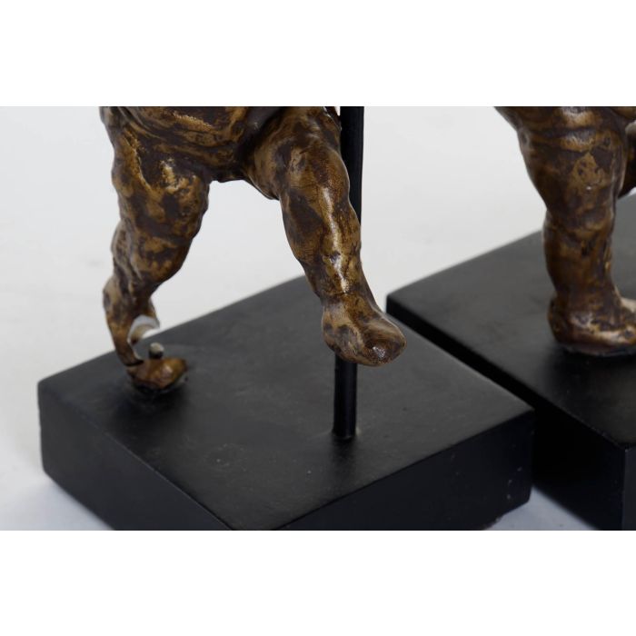DKD Home Decor Figura Decorativa Moderna de Bailarina en Aluminio Dorado, Juego de 2 Unidades. Ideal para Decoración del Hogar. Medidas 31x20x10 cm. 2