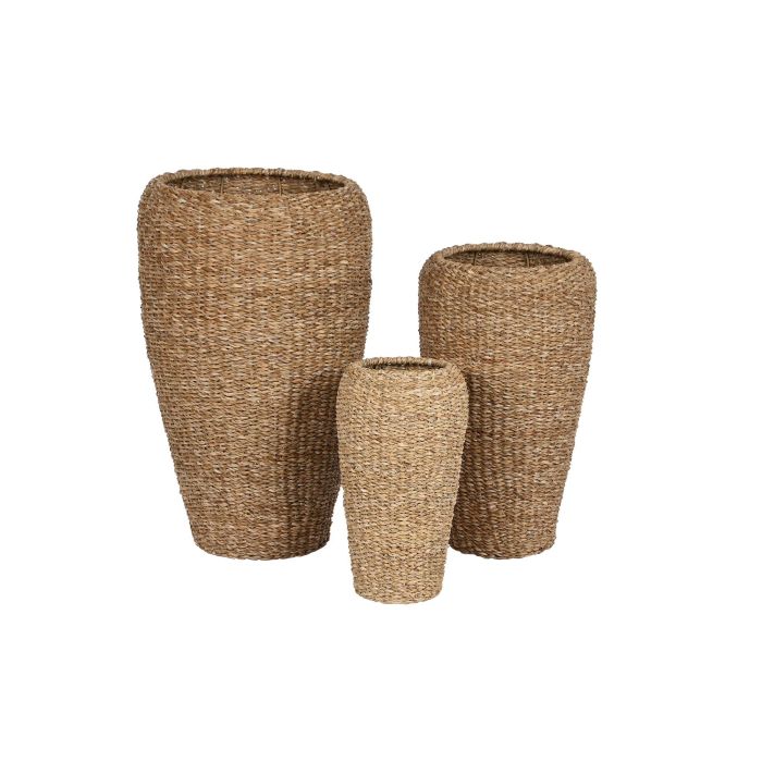 Macetero Balines DKD Home Decor Natural 43 x 70 x 43 cm Set de 3 3