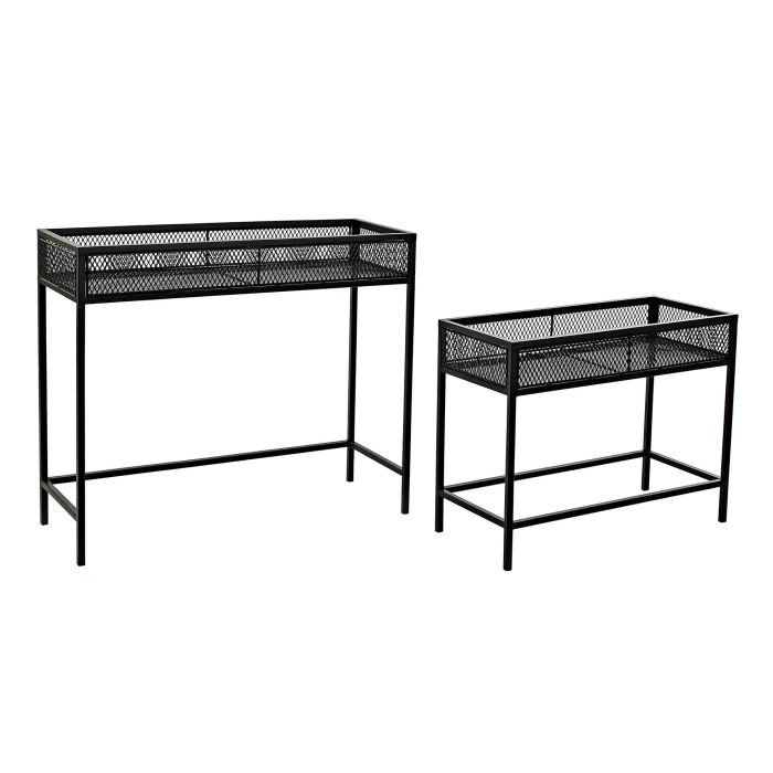 Macetero Loft DKD Home Decor Negro 25 x 60.5 x 70 cm Set de 2 (2 Unidades) 2