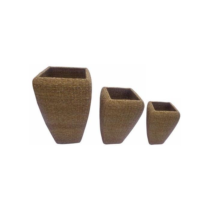 Macetero Balines DKD Home Decor Natural 40 x 70 x 40 cm Set de 3