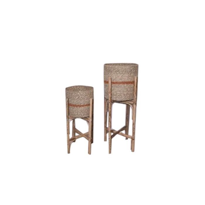 Macetero Balines DKD Home Decor Natural 26 x 67 x 26 cm Set de 2