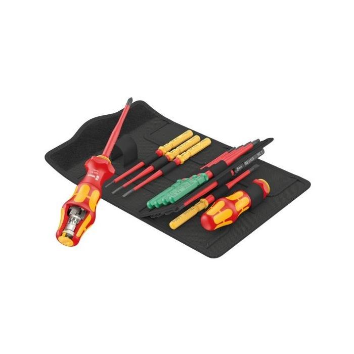 Wera 05006640001 Juego Destornilladores Kraftform Kompakt Turbo i 1 TIE, 16 piezas, con funda de transporte