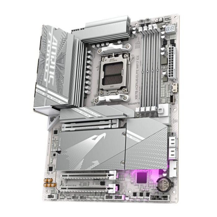 Gigabyte Placa Base X870 AORUS ELITE WF7 ICE AM5 para CPUs AMD Ryzen, VRM 16+2+2, DDR5 8200MHz OC, Wi-Fi 7, ATX 27