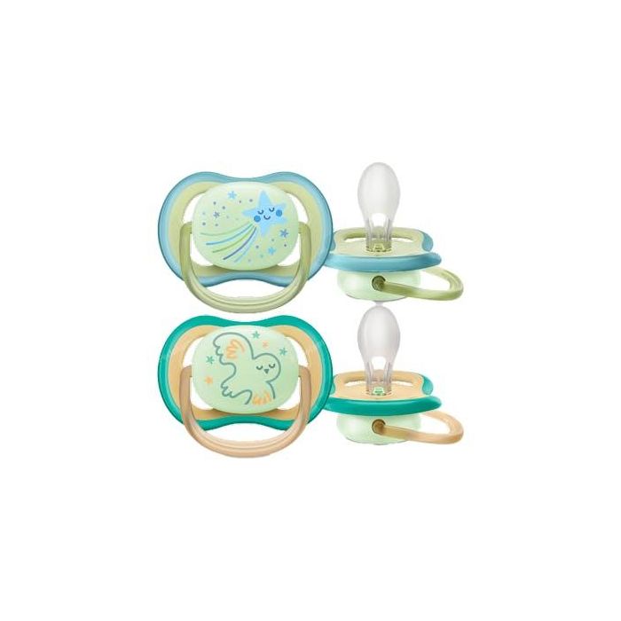 Chupete Ultra Air Noct 0-6 M Estrella/Buho Niño 2 Uds Scf376