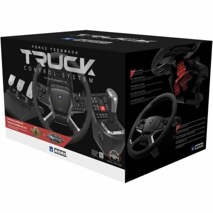 Hori Volante con caja de cambios y pedales HOR1727999673801 para PC, incluye Truck Simulator 2 y American Truck Simulator 1