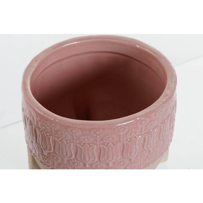 DKD Home Decor Maceta Indio Rosa Blanco Gres 12 x 10 x 12 cm (4 Unidades) 2 DKD Home Decor Maceta Indio Rosa Blanco Gres 12 x 10 x 12 cm (4 Unidades) 2