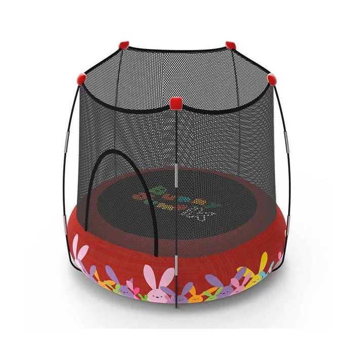 Trampolin con red hinchable 120 cm diametro x 35 cm altura - rojo