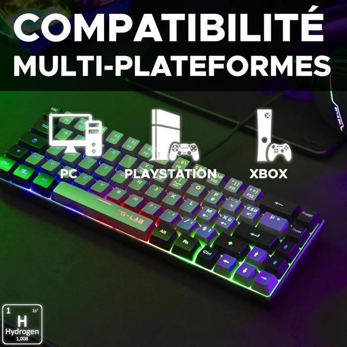 The G-Lab KEYZ-HYDRO-GRB/FR Teclado Gaming Membrana 60% Gris y Teclas Negras 5 The G-Lab KEYZ-HYDRO-GRB/FR Teclado Gaming Membrana 60% Gris y Teclas Negras 5