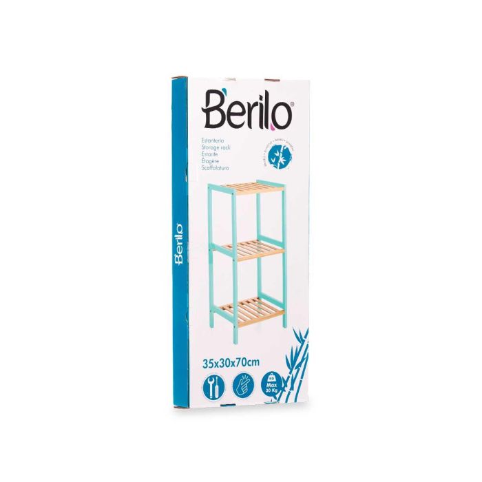 Estantería Cuadrada 3 Estantes Bambú Menta 35x70x30 cm - Berilo 2 Estantería Cuadrada 3 Estantes Bambú Menta 35x70x30 cm - Berilo 2
