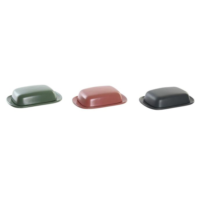 Mantequillera Scandi DKD Home Decor Verde Rosa 13 x 5 x 19 cm (3 Unidades) 2 Mantequillera Scandi DKD Home Decor Verde Rosa 13 x 5 x 19 cm (3 Unidades) 2