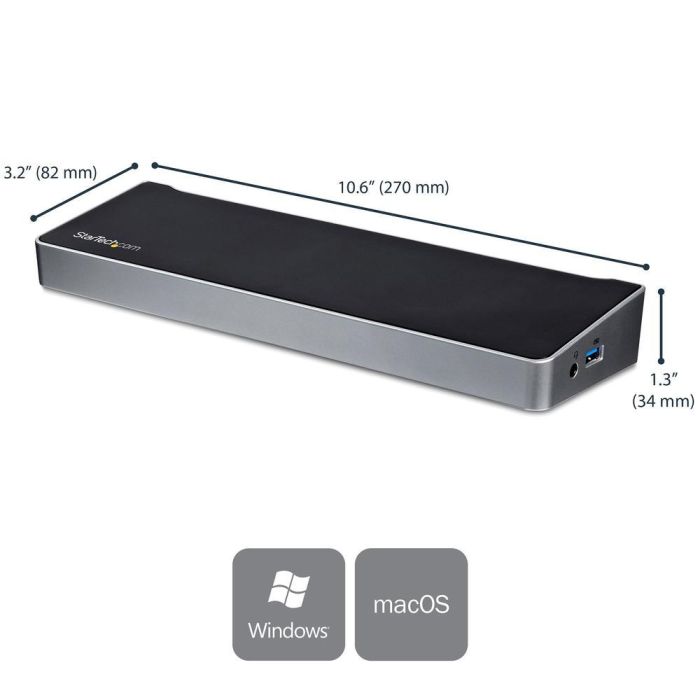 StarTech.com Docking Station 13 en 1 USB-C 4K Triple Monitor para Portátiles, con Carga 60W y Múltiples Puertos 1