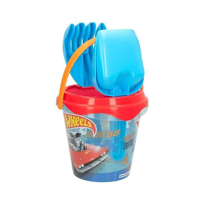 Cubo playa hot wheels 14 cm con pala,rastrillo,cedazo y 1 molde en red - modelos surtidos Cubo playa hot wheels 14 cm con pala,rastrillo,cedazo y 1 molde en red - modelos surtidos