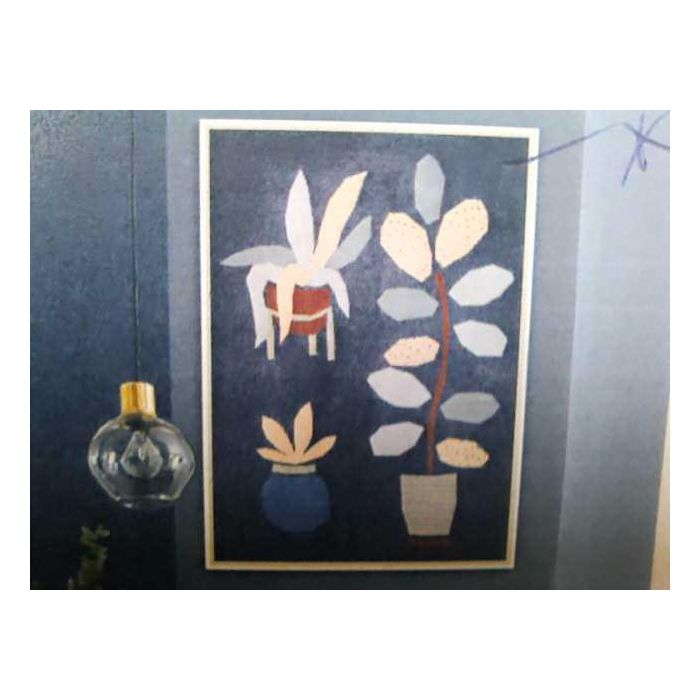 DKD Home Decor Cuadro Moderno Azul con Diseño de Flores para Decoración, Materiales Lienzo y PS, 123 x 83 x 4.5 cm (2 Unidades) 1