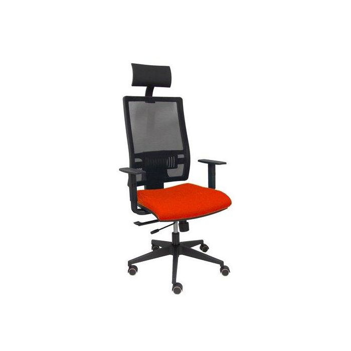 Silla Piqueras Y Crespo Horna Brazos Regulables Cabecero Incluido Mecanismo Traslack Apoyo Lumbar Respaldo Malla Transpirable Y Asiento Tapizado Bali Naranja Oscuro