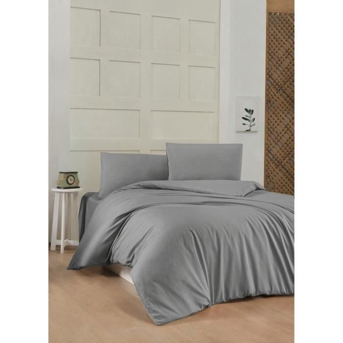 Juego de Cama ASI8684282554318 - 1 Funda Nórdica 220x240 cm + 2 Fundas Almohada 60x60 cm - 100% Algodón Reforzado Gris 0 Juego de Cama ASI8684282554318 - 1 Funda Nórdica 220x240 cm + 2 Fundas Almohada 60x60 cm - 100% Algodón Reforzado Gris 0