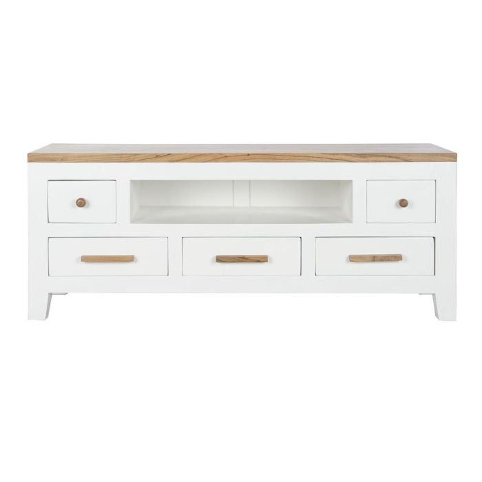 Mueble de TV DKD Home Decor Blanco Marrón Acacia Madera de mango 125 x 40 x 50 cm 3 Mueble de TV DKD Home Decor Blanco Marrón Acacia Madera de mango 125 x 40 x 50 cm 3