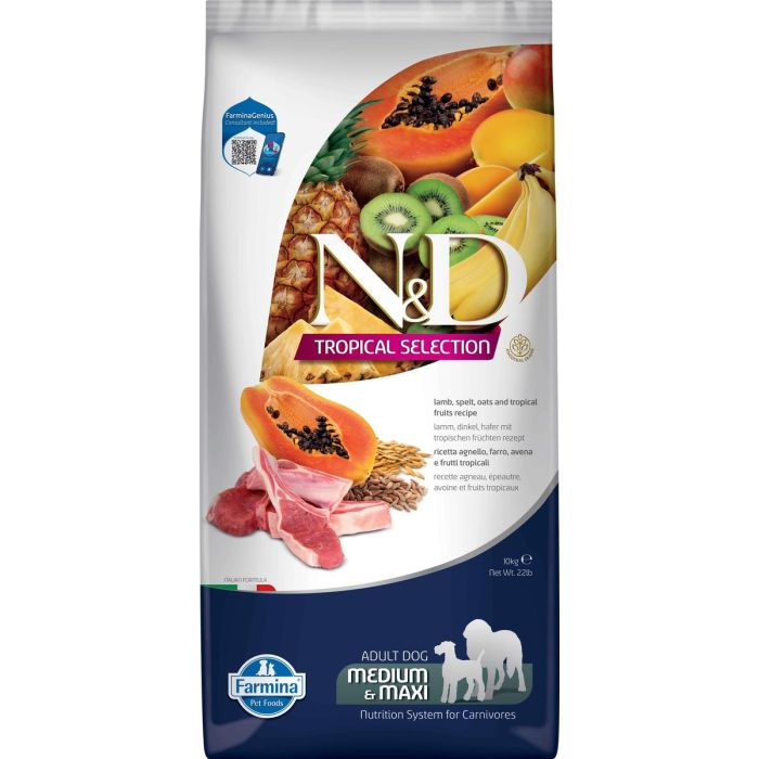 Farmina N&D Dog Tropical Selection Med Maxi Cordero 10 kg