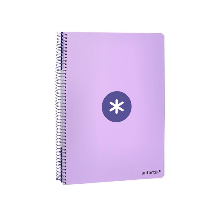 Cuaderno Espiral A4 Antartik Tapa Dura 80H 90 gr Cuadro 4 mm Con Margen Color Lavanda 5