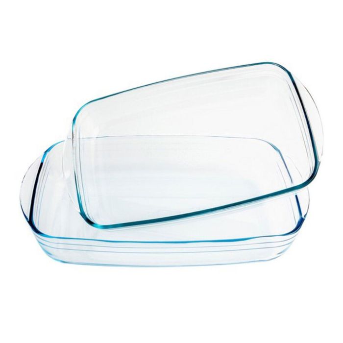 Set de Fuentes para Horno Ô Cuisine 334SA05 Transparente Vidrio (2 pcs) 1