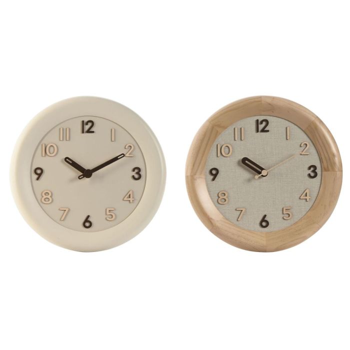 Reloj Pared Scandi DKD Home Decor Natural Beige 5 x 30 x 30 cm (2 Unidades) Reloj Pared Scandi DKD Home Decor Natural Beige 5 x 30 x 30 cm (2 Unidades)
