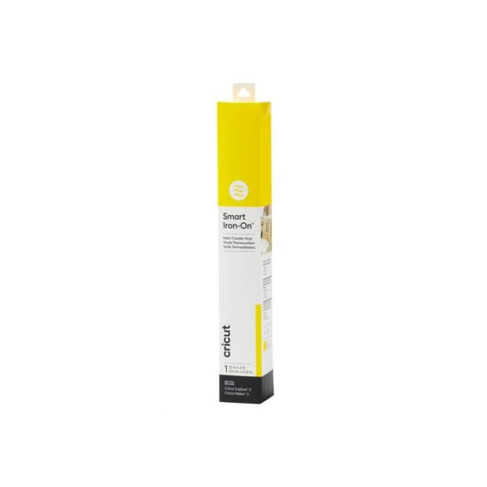 Cricut Smart Iron-On Rollo de vinilo de termotransferencia Amarillo 330 mm x 900 mm Monocromo Brillante Lavable Ref. 2008697