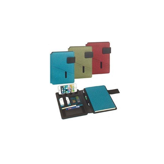 Carpeta De Congresos Carchivo Venture A5 Con Atril, Block, Porta Boligrafo Y Trabilla Verde